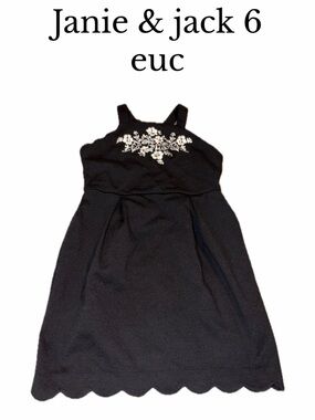 Janie and jack size 6 black girls dress